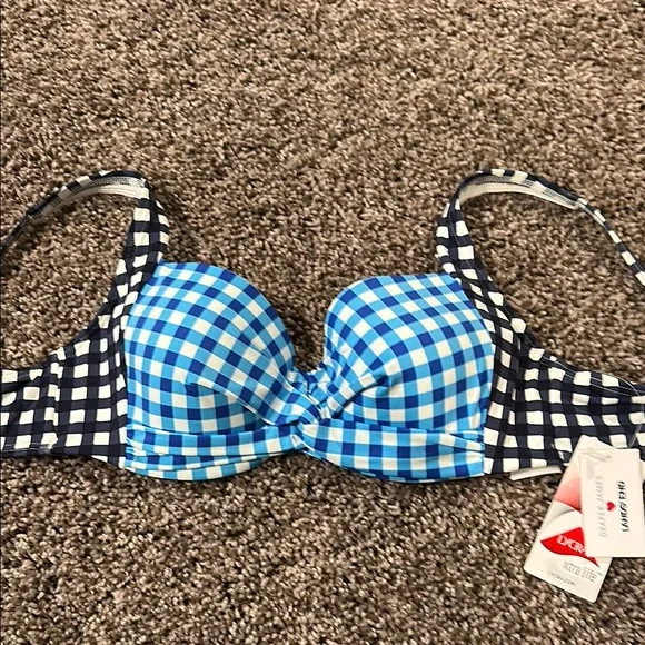 Lands’ End Draper James Gingham Bikini Top sz4 - Picture 1 of 4